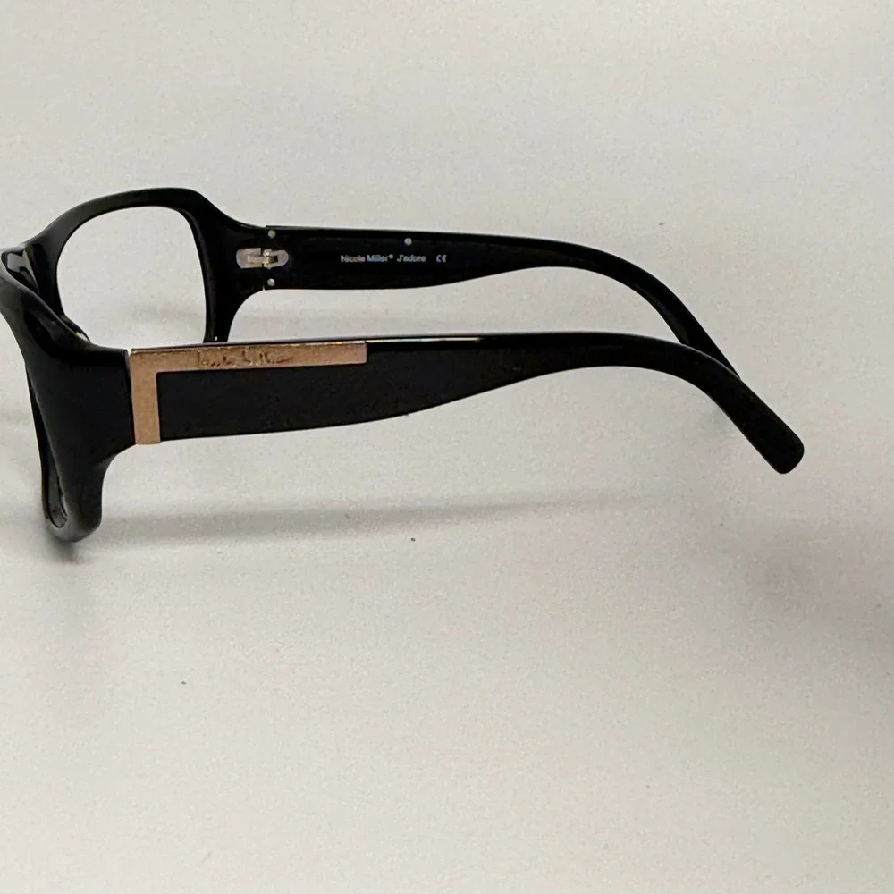 Nicole Miller J'adore Soot Black Rectangular Eyeglass Frames  Accent 64-16-125